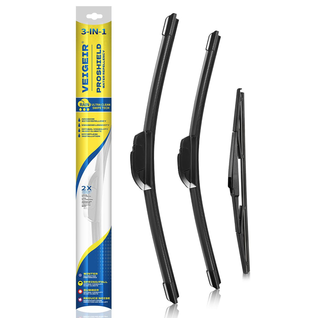 3 Pack Windshield Wiper Blades Compatible with Nissan Rogue 2014-2023 Pathfind 2013-2021 Original Factory Quality Front Rear Wipers Blade Set for My Car - 26" 17" 12" Jansha Store