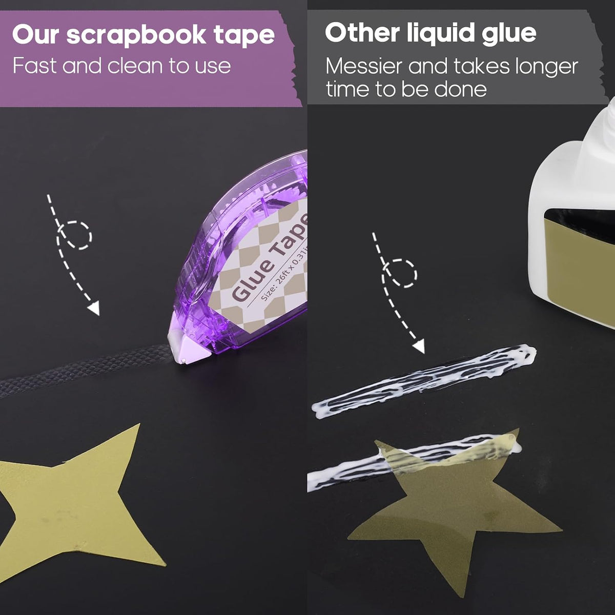 Secopad Scrapbook Tape, Glue Tape for Crafts, 12 Pack, Clear Colored Shell Jansha Store