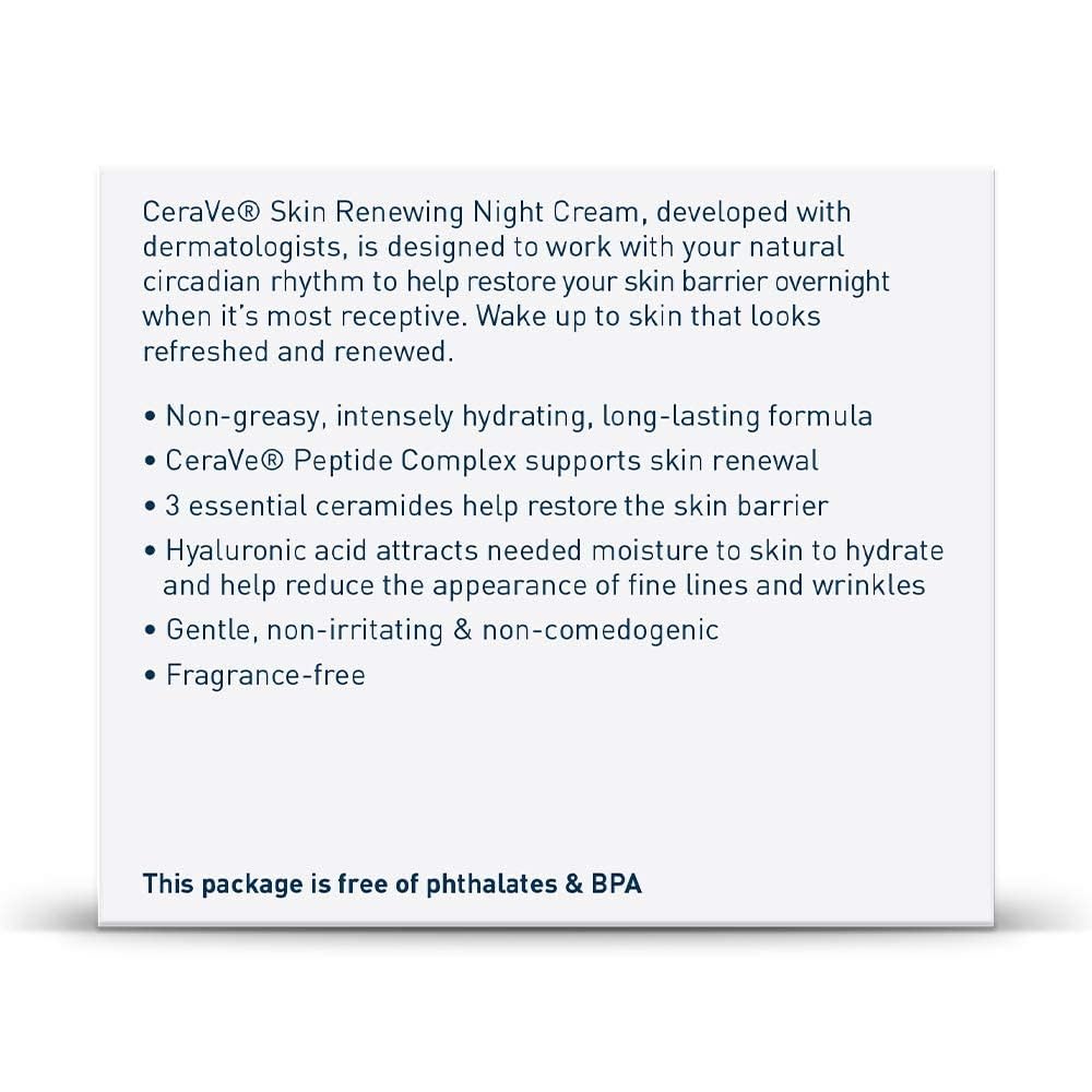 CeraVe Night Cream, Facial Moisturizer with Peptides & Niacinamide, 1.7oz Jansha Store