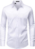 Men’s Wrinkle Free Dress Shirts Regular Fit Long Sleeve Non Iron Business Casual Wedding Stretch Button Down Shirt Jansha Store