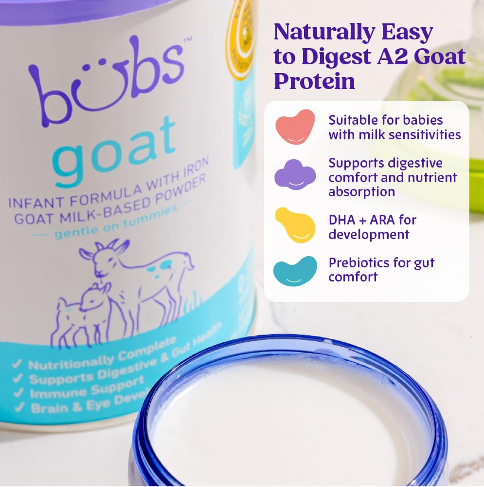 Bubs Whole Goat Milk Infant Formula for 0-12 Months, Non-GMO Milk, 20 oz Jansha Store