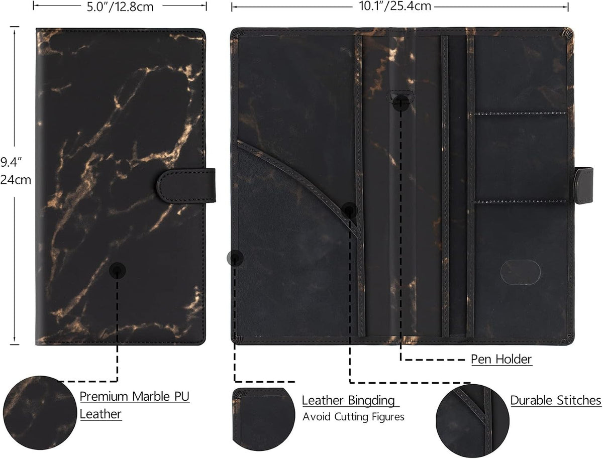 TOURSUIT Car Registration and Insurance Card Holder, Marble Black Jansha Store