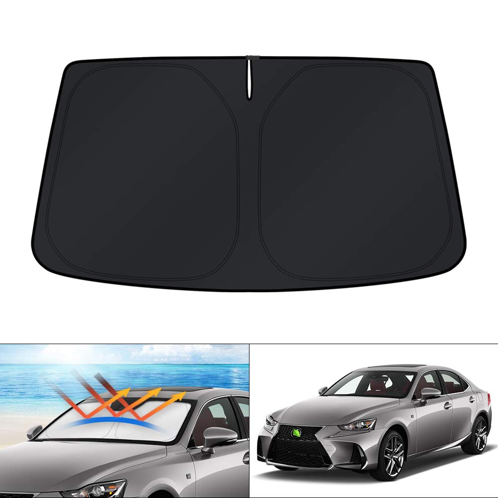 KUST Windshield Sun Shade for 2017-2026 Tesla Model Y/Model 3 Sunshade Accessories (Fit 2025-2026 Model Y Juniper / 2024 Model 3 Highland) Upgraded Foldable Sunshade, Blocks UV Rays Keep Car Cool Jansha Store