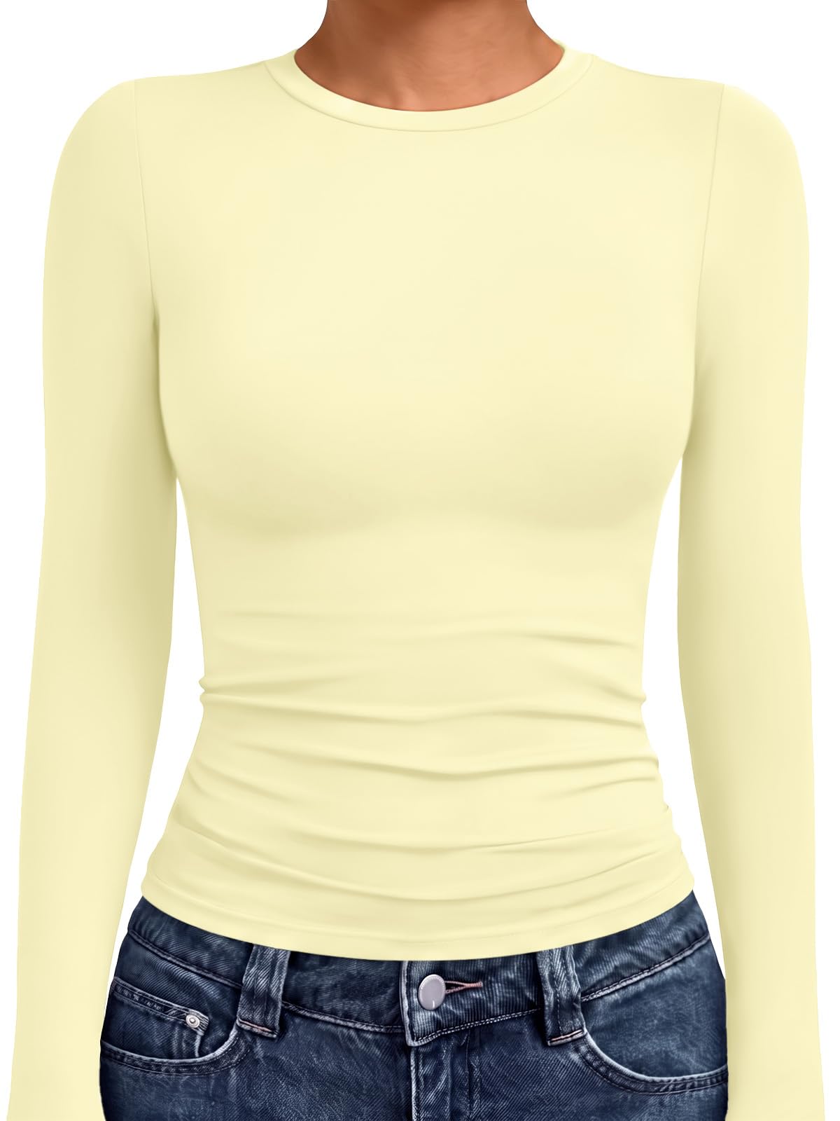 AUTOMET Womens Crew Neck Long Sleeve Shirts Compression Underscrubs Tops Jansha Store