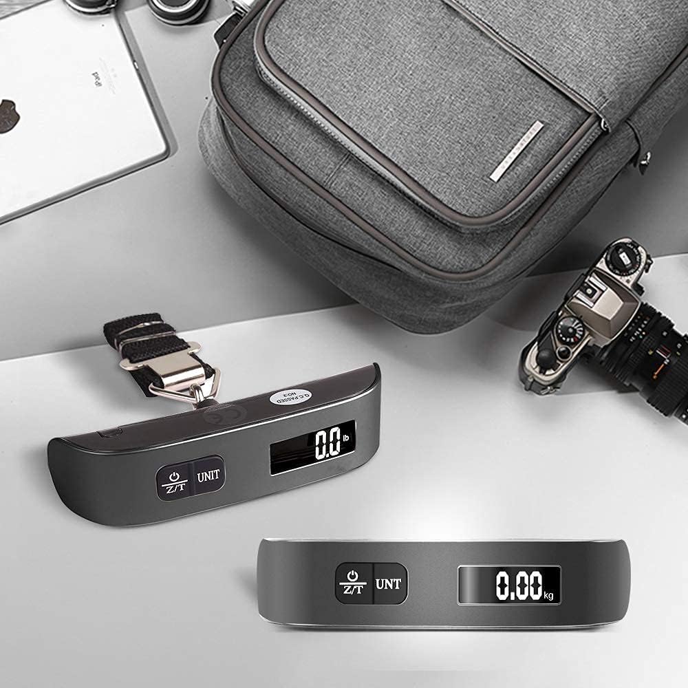 travel inspira Digital Luggage Scale – Portable Hanging Suitcase Weight Scale for Travel, 110 lb Capacity, Backlit LCD Display, Prevents Airport Overweight Fees, Battery Included Jansha Store