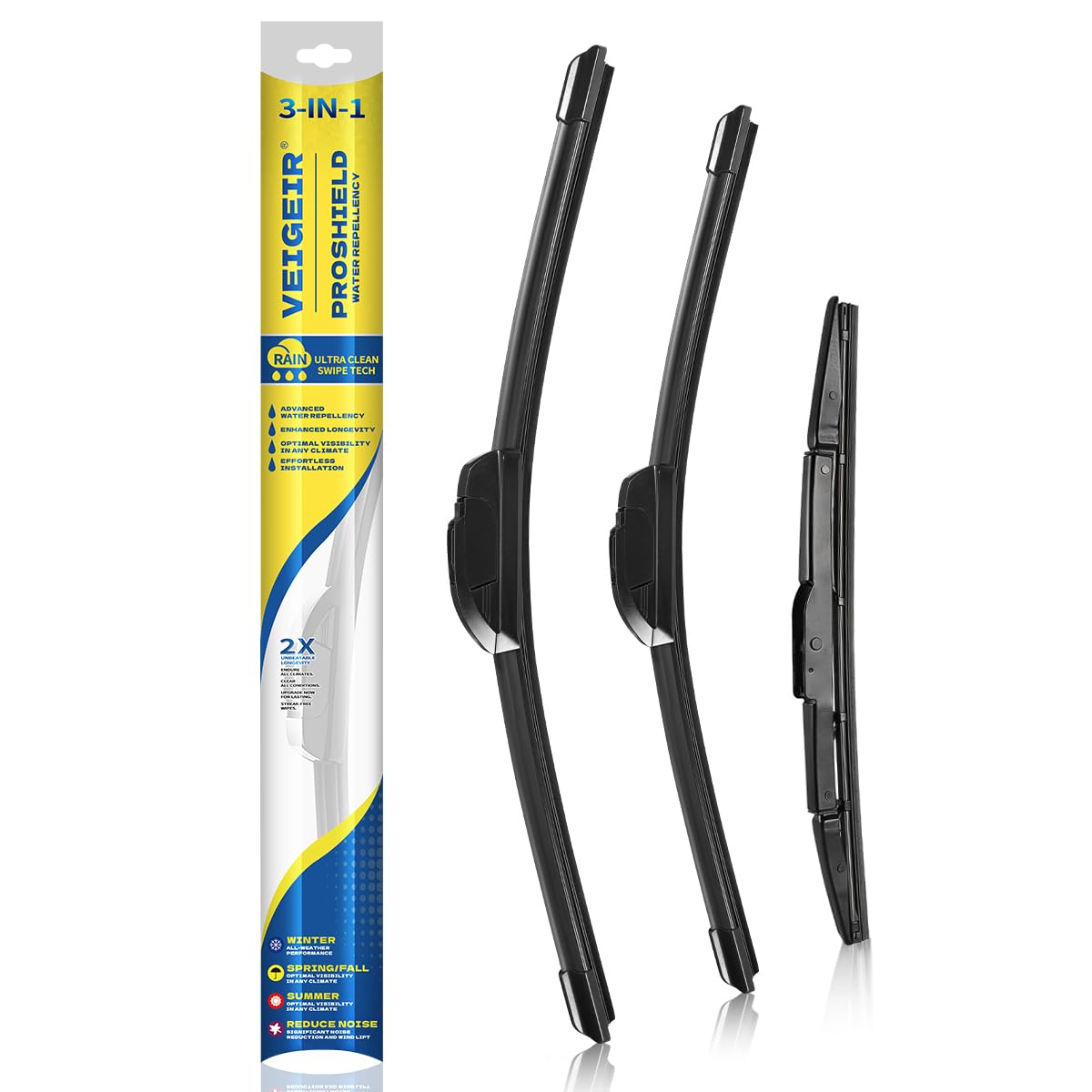 3 Pack Windshield Wiper Blades Compatible with Nissan Rogue 2014-2023 Pathfind 2013-2021 Original Factory Quality Front Rear Wipers Blade Set for My Car - 26" 17" 12" Jansha Store