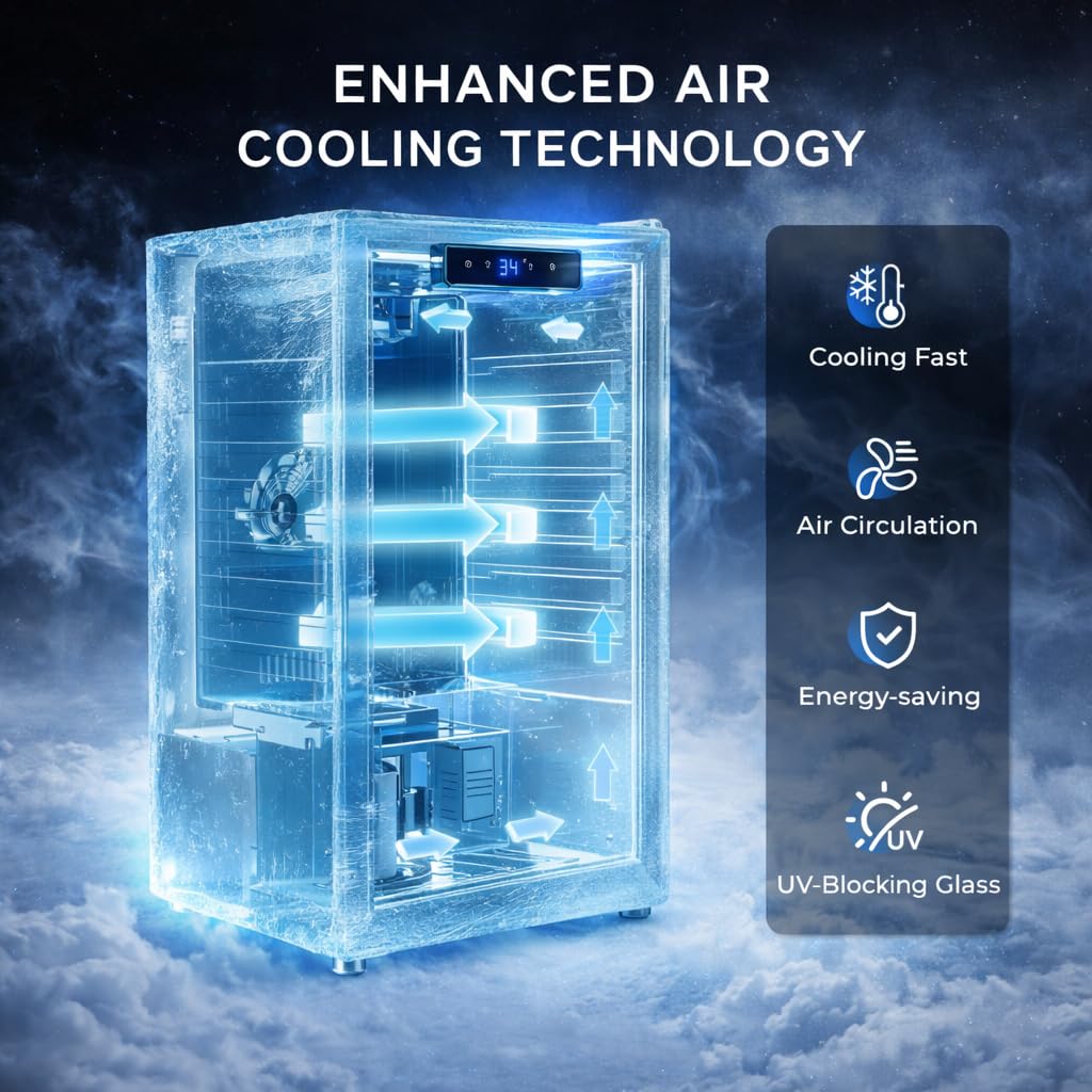 130 Can Beverage Refrigerator, 3.2 Cu.Ft Mini Fridge Beverage Cooler Jansha Store