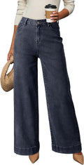 Dokotoo Women's Casual High Waisted Jeans Stretch Wide Leg Loose Denim Pant Jansha Store