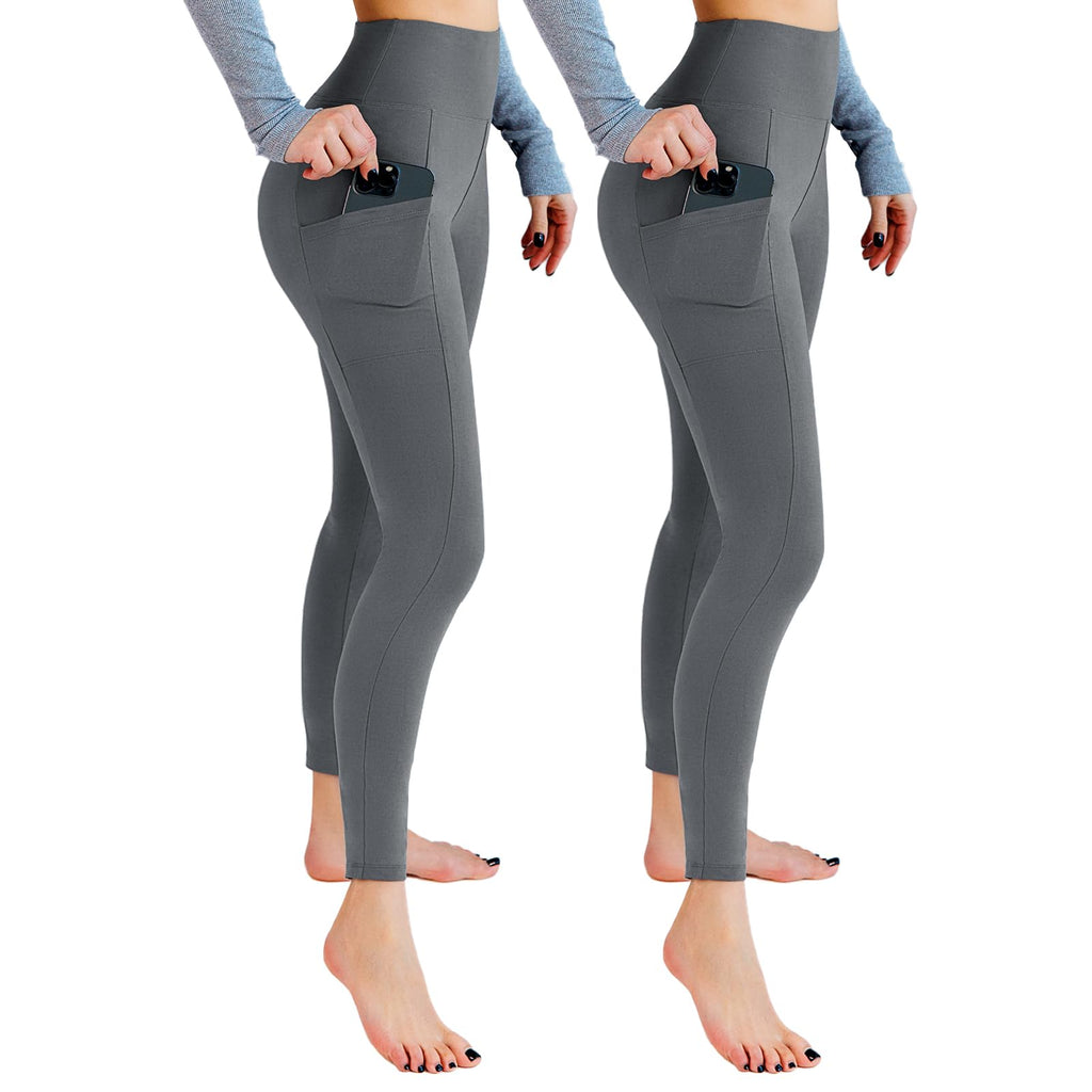 Leafigure 2-Pack High Waist Leggings with Pockets for Women Jansha Store