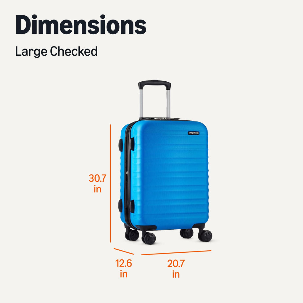 Amazon Basics 3-Piece Hardshell Suitcases Set (21", 26", 30"), Expandable For Up to 25% More Space, With Scratch-Resistant Finish, Four Multi-Directional Wheels, Rose Gold Jansha Store