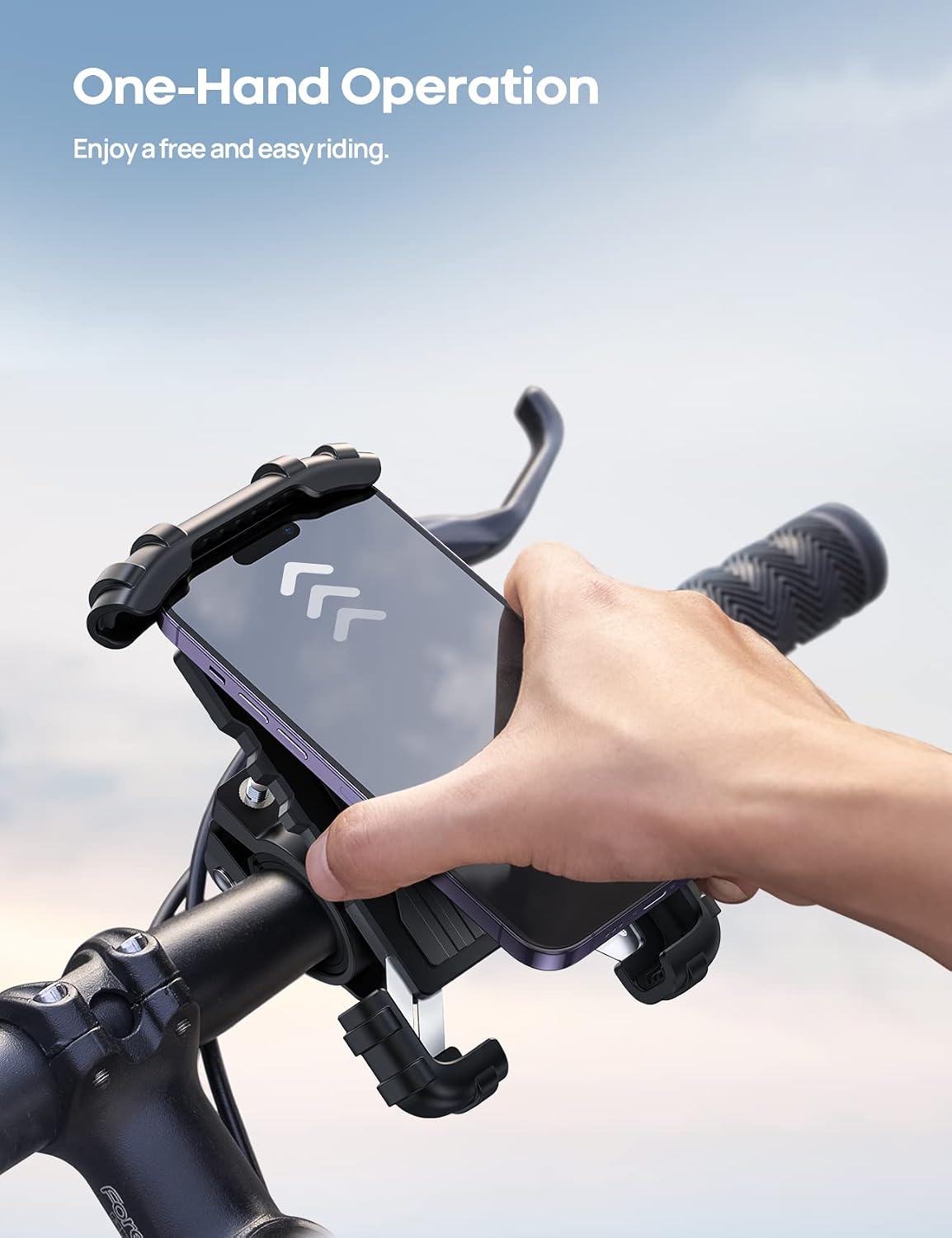 Lamicall Bike Phone Holder Motorcycle Mount - One-Hand Operation, Lockable Jansha Store
