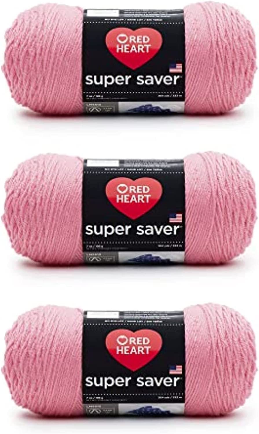 Red Heart Super Saver Yarn for Crocheting & Knitting, Medium Thyme, 3-Pack Jansha Store