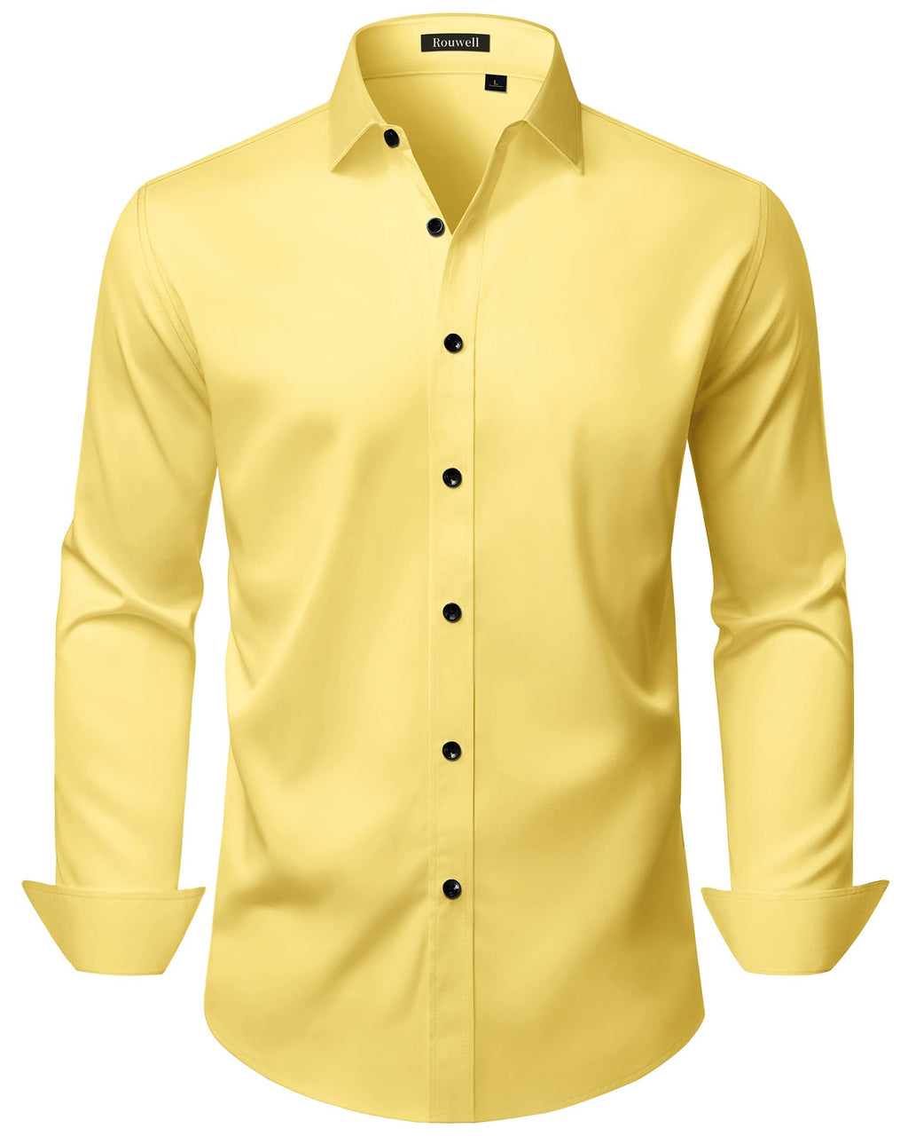 Mens Wrinkle Free Dress Shirts Regular Fit Business Button Down Shirt Formal Long Sleeve Wedding Stretch Shirts Jansha Store