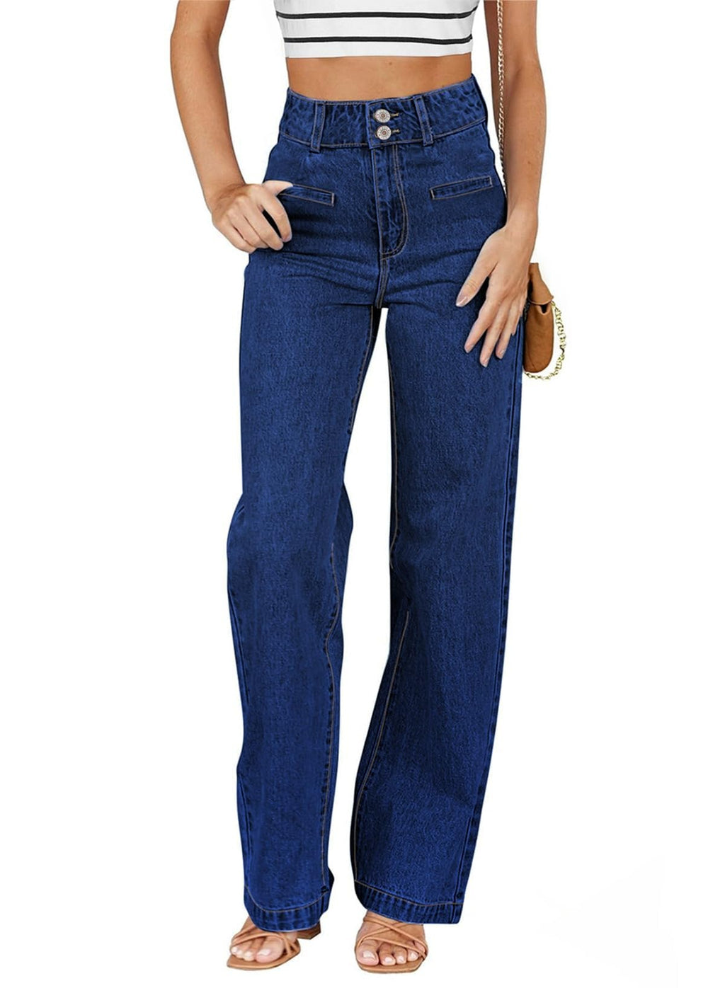 Sidefeel Jeans for Women High Waisted Straight Leg Denim Pants Jansha Store
