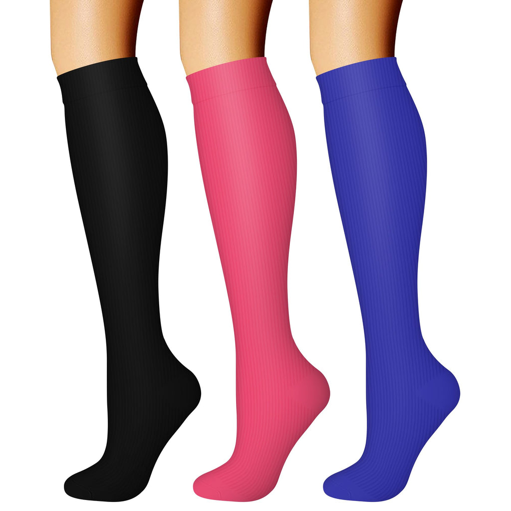 CHARMKING Compression Socks for Women & Men Circulation (3 Pairs) 15-20 mmHg is Best Support for Athletic Running Cycling Jansha Store