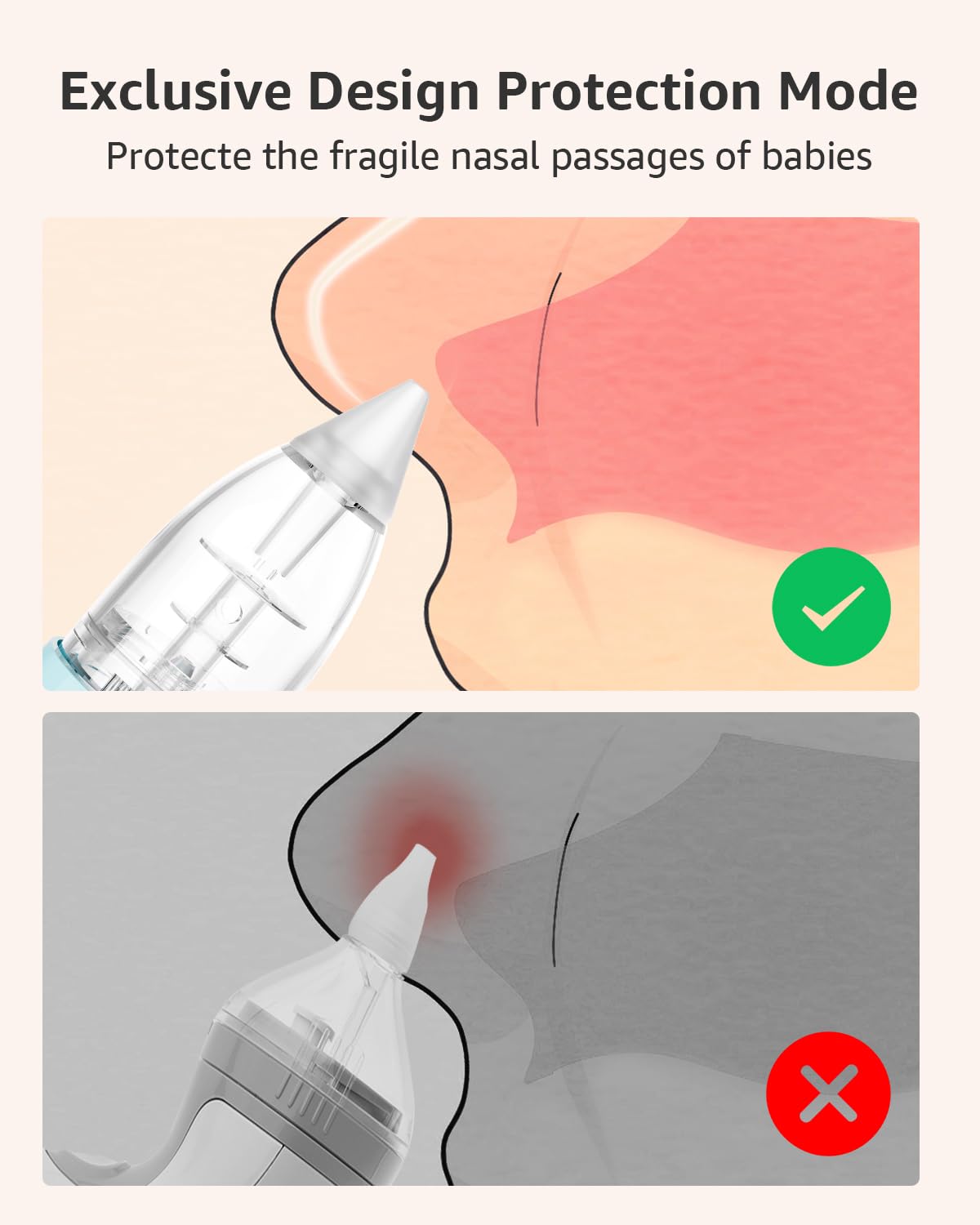 GROWNSY Baby Nasal Aspirator, Electric Nose Sucker, Powerful Suction,Grey Jansha Store