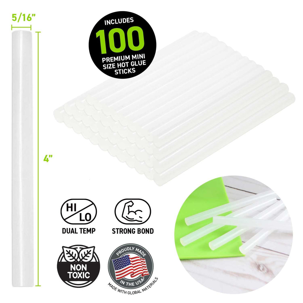 Surebonder Clear All-Purpose All-Temperature Mini Size (0.27 inch Diameter) 4-Inch Length Hot Glue Sticks-100 Pack-for USE in MINI Size Glue Guns ONLY Jansha Store