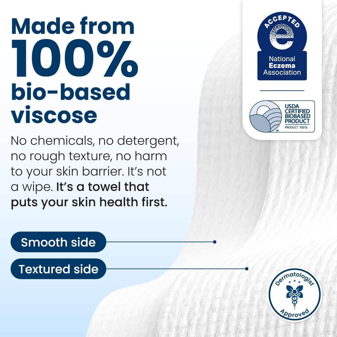 Clean Skin Club Clean Towels XL® Original 50 Ct + Healthy Aging 10ct Travel Pack Duo, 100% USDA Biobased Disposable Face Towels, Makeup Remover Dry Wipes, Ultra Soft, Smooths Fine Lines & Wrinkles Jansha Store