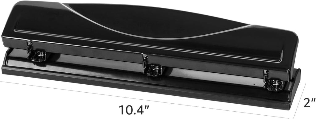 Amazon Basics 3 Hole Punch, 10 Sheet Capacity, Black, Easy-Clean Tray Jansha Store