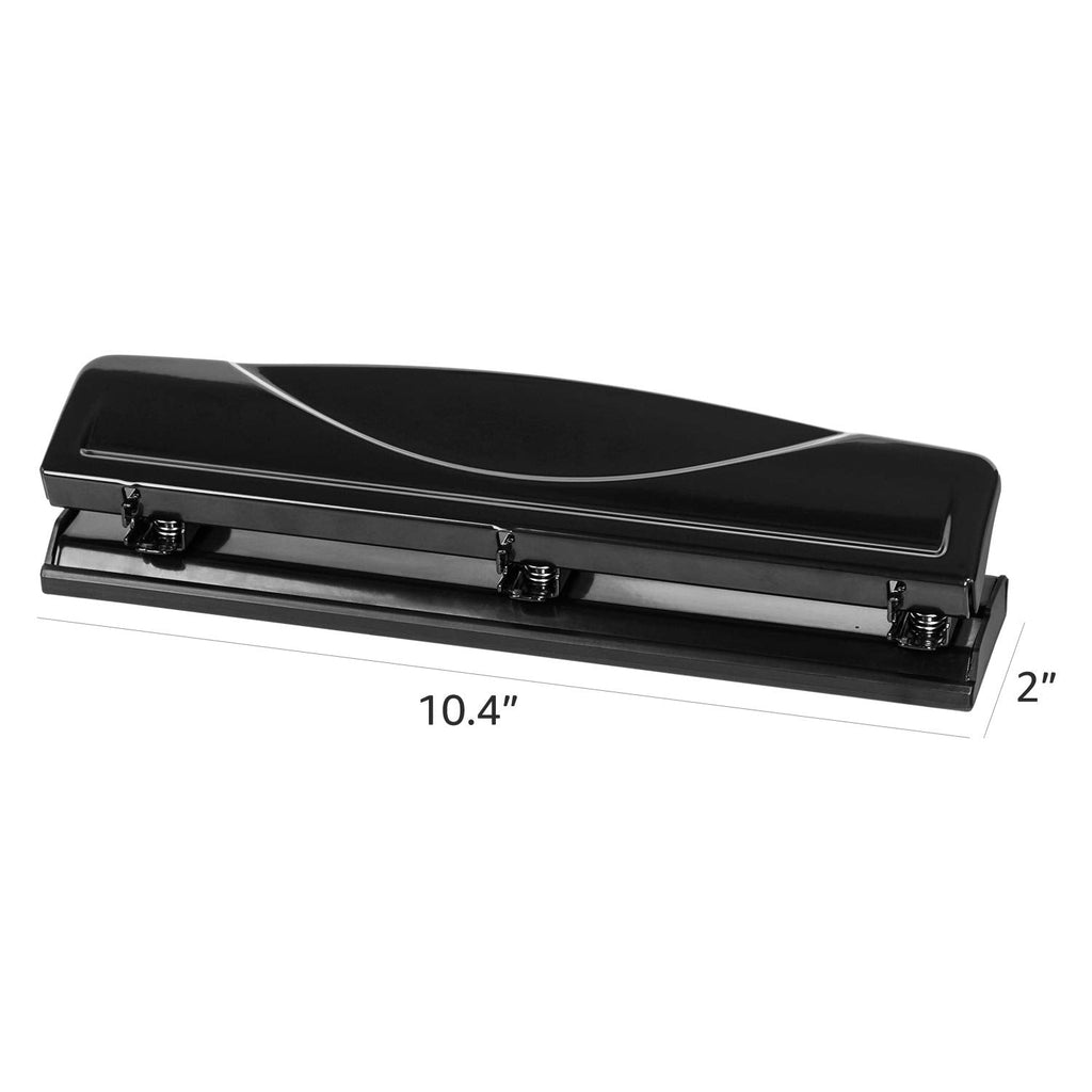 Amazon Basics 3 Hole Punch, 10 Sheet Capacity, Black, Easy-Clean Tray Jansha Store