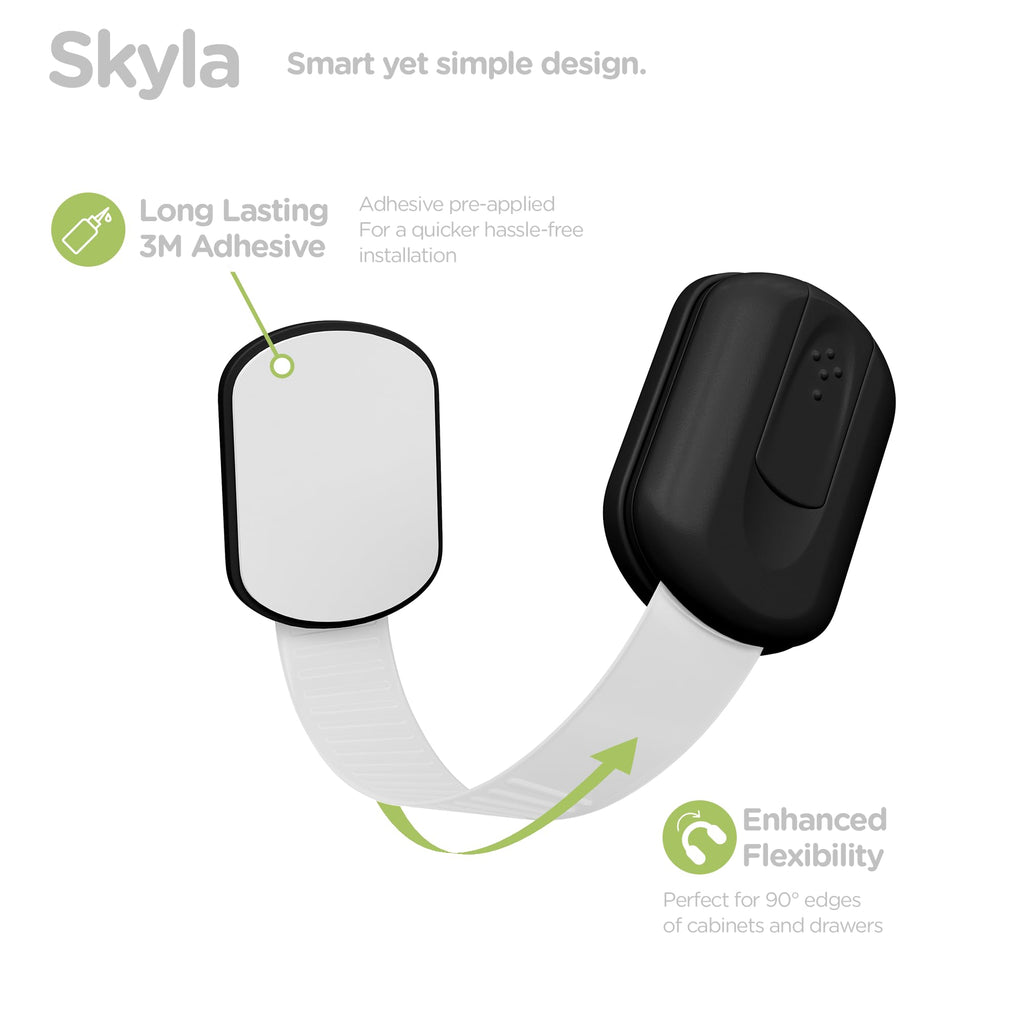 SKYLA HOMES Cabinet Strap Locks for Baby Proofing, 2 Pack, Gray Jansha Store