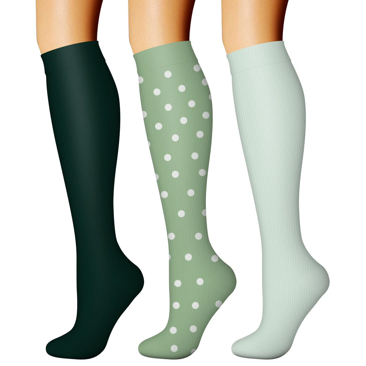 CHARMKING Compression Socks for Women & Men Circulation (3 Pairs) 15-20 mmHg is Best Support for Athletic Running Cycling Jansha Store