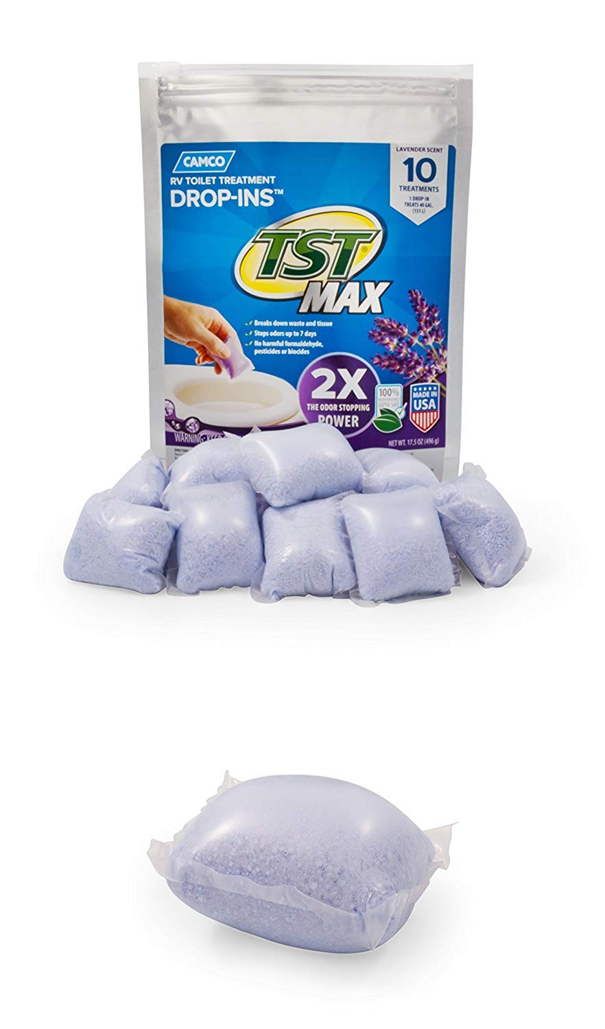 Camco TST MAX RV Toilet Treatment Drop-INs - Orange 30-pk - Made in the USA Jansha Store