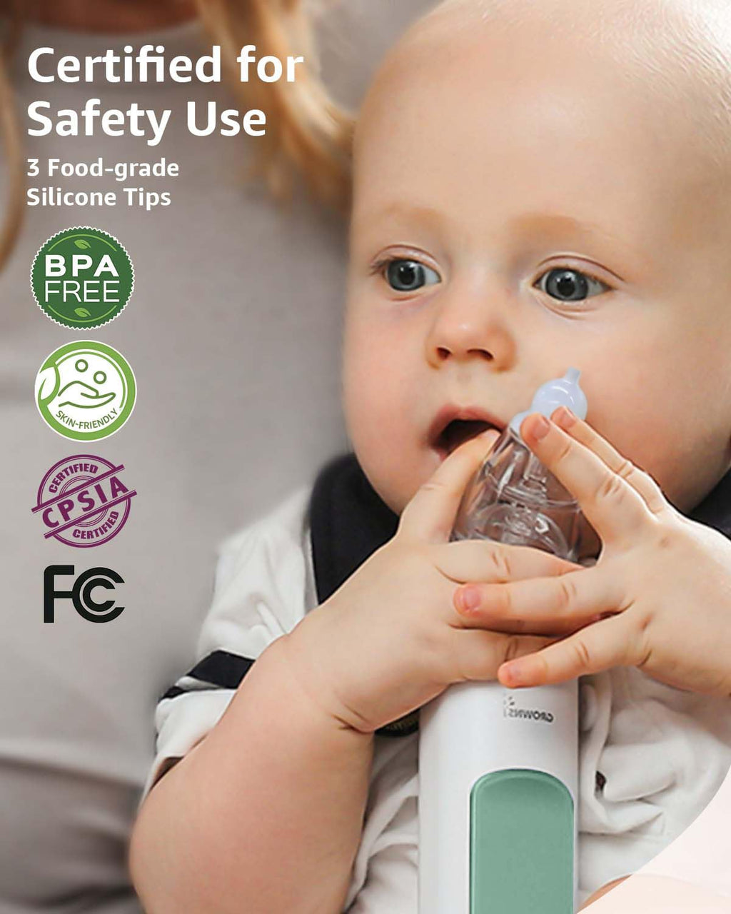 GROWNSY Baby Nasal Aspirator, Electric Nose Sucker, Powerful Suction,Grey Jansha Store