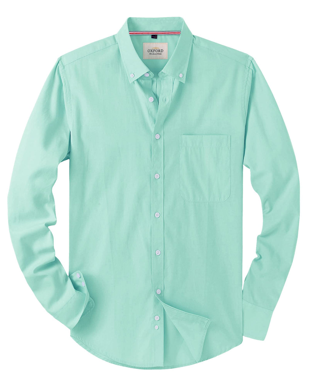 Alimens & Gentle Mens Solid Oxford Shirt Long Sleeve Dress Shirt Work Casual Button Down Shirts with Pocket Jansha Store
