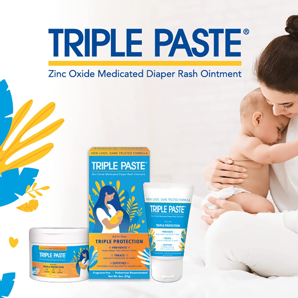 Triple Paste Diaper Rash Cream, Zinc Oxide Baby Ointment, 3 oz Jansha Store