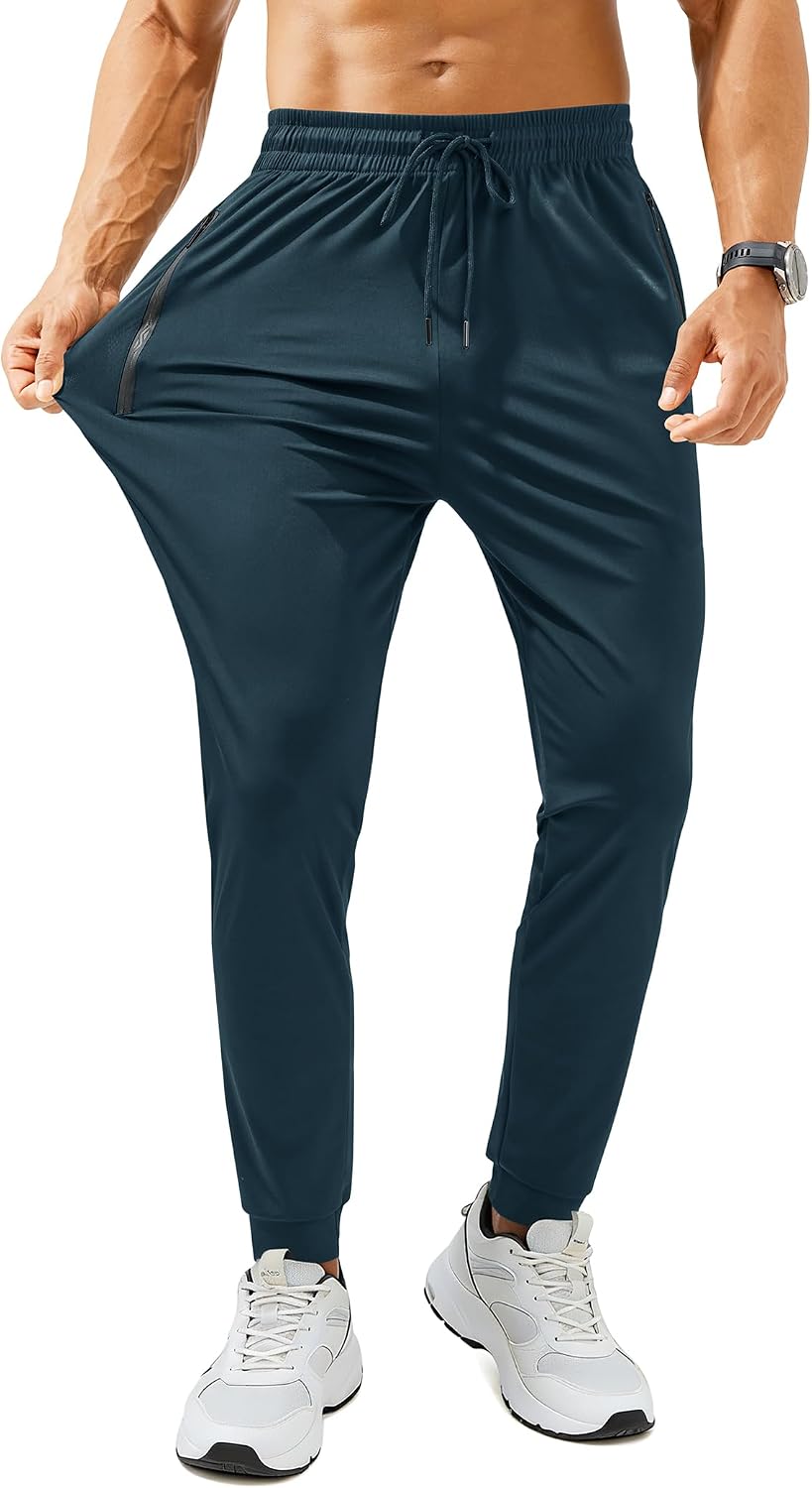 Mens Sweatpants with Zipper Pockets Lightweight Athletic Joggers for Workout Running Gym Track Casual Wear Jansha Store