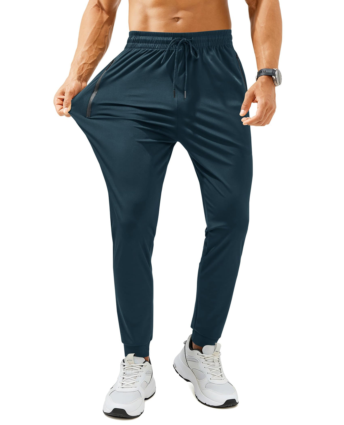 Mens Sweatpants with Zipper Pockets Lightweight Athletic Joggers for Workout Running Gym Track Casual Wear Jansha Store