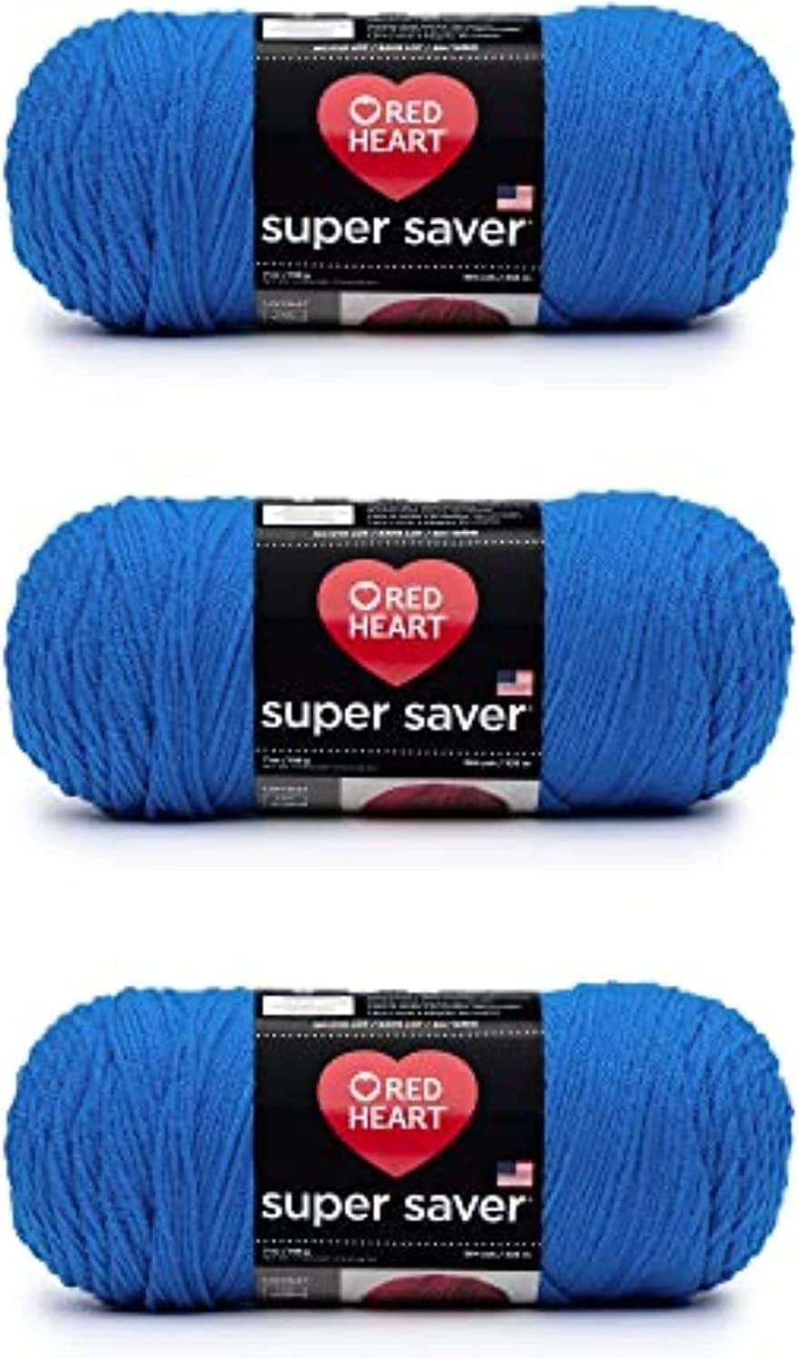Red Heart Super Saver Yarn for Crocheting & Knitting, Medium Thyme, 3-Pack Jansha Store