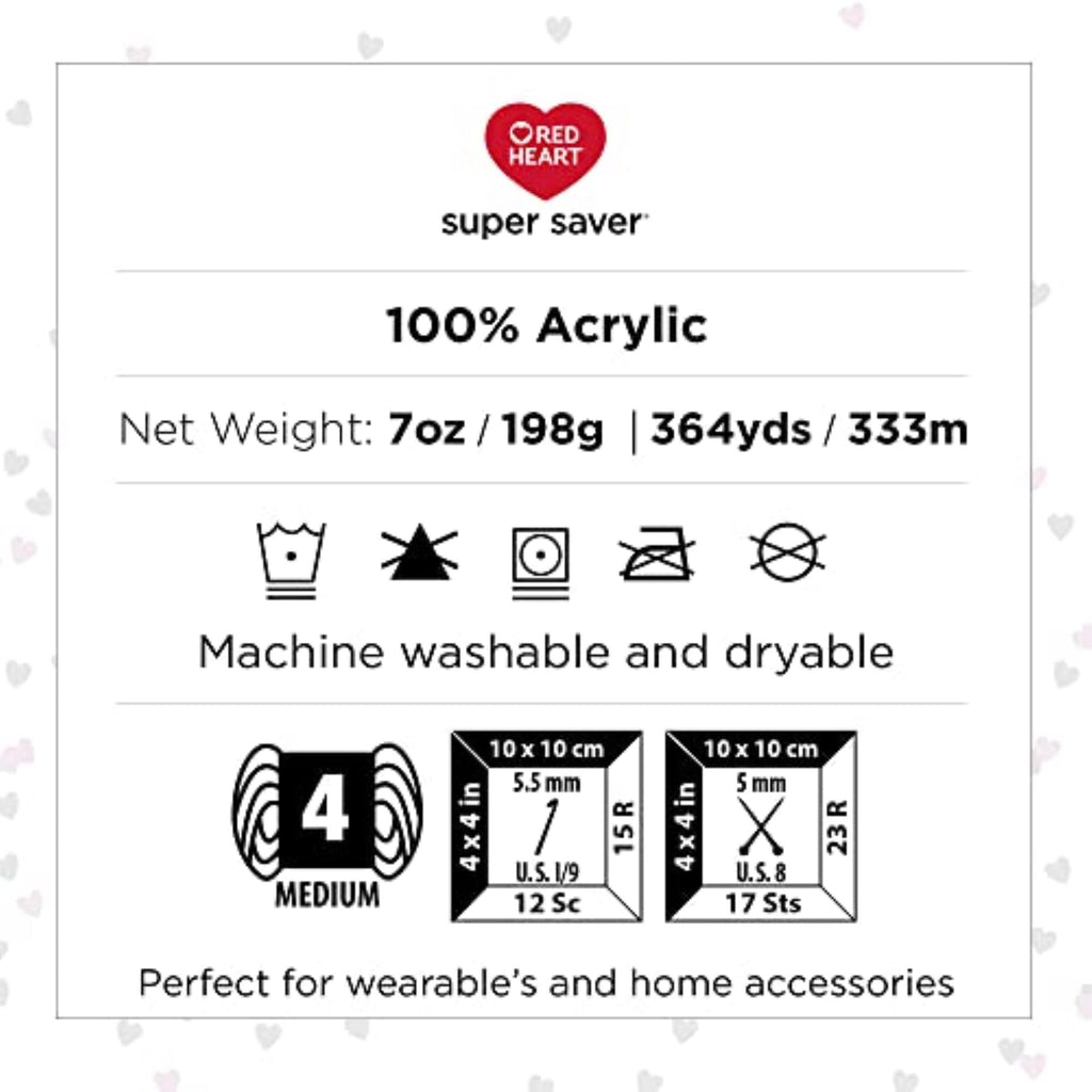 Red Heart Super Saver Yarn for Crocheting & Knitting, Cherry Red, Single Jansha Store