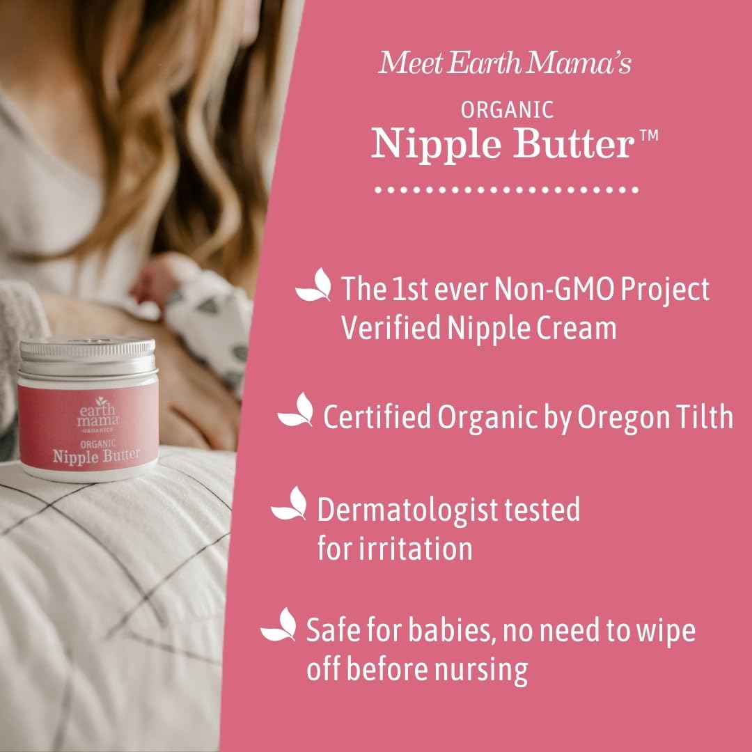 Earth Mama Organic Nipple Butter, Lanolin-Free Breastfeeding Cream, 2 fl oz Jansha Store