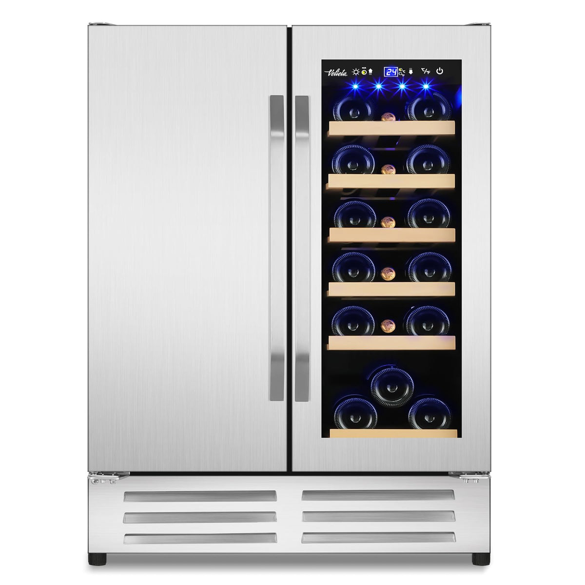 24 Inch Upgraded Dual Zone Wine and Beverage Refrigerator Cooler Jansha Store