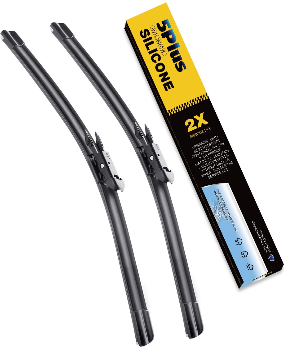 5 PLUS Premium Silicone Wiper Blades Fits Tesla Model Y 2020-2025 Jansha Store