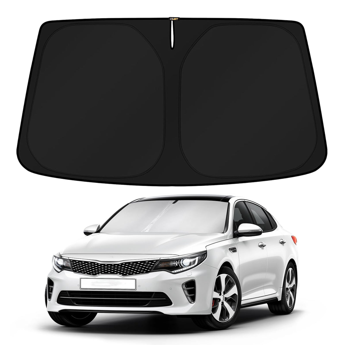 KUST Windshield Sun Shade for 2017-2026 Tesla Model Y/Model 3 Sunshade Accessories (Fit 2025-2026 Model Y Juniper / 2024 Model 3 Highland) Upgraded Foldable Sunshade, Blocks UV Rays Keep Car Cool Jansha Store