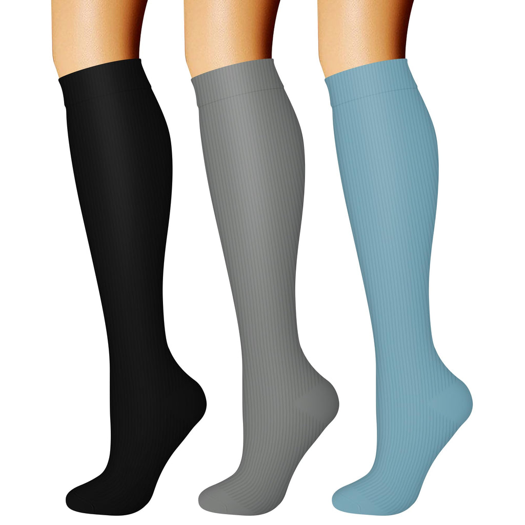 CHARMKING Compression Socks for Women & Men Circulation (3 Pairs) 15-20 mmHg is Best Support for Athletic Running Cycling Jansha Store