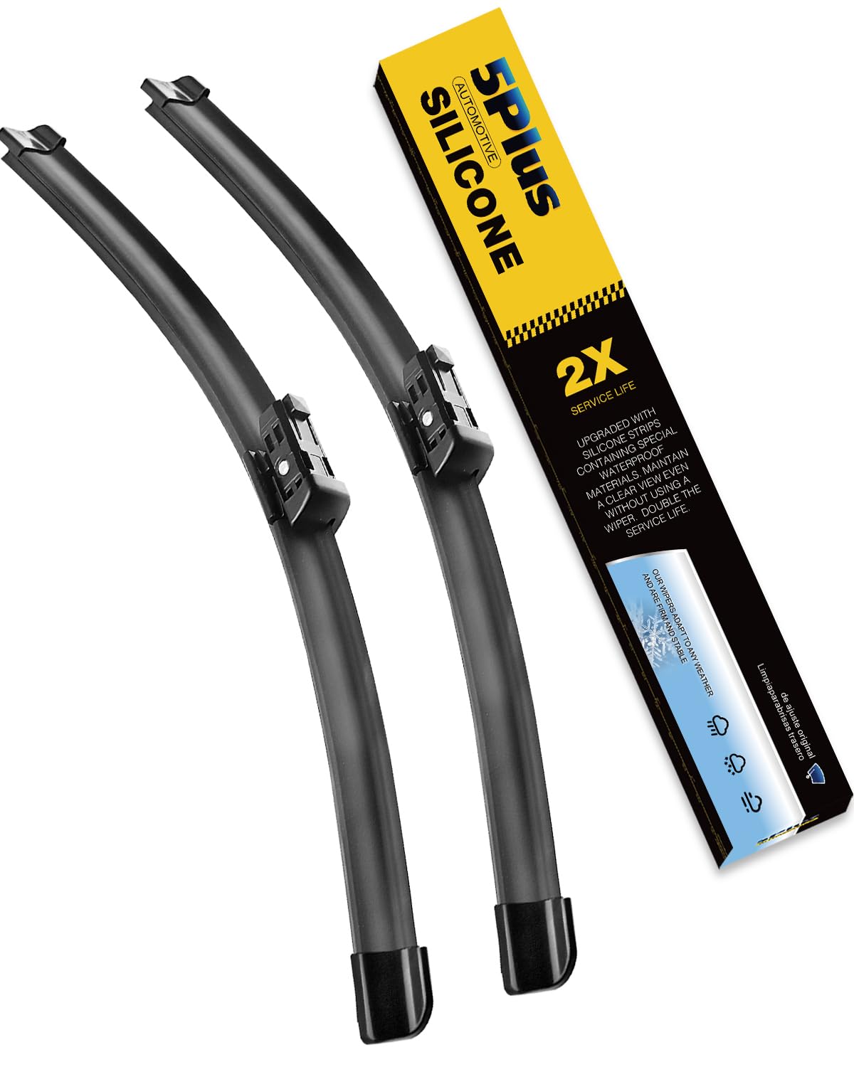 5 PLUS Premium Silicone Wiper Blades Fits Tesla Model Y 2020-2025 Jansha Store