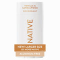 Native Aluminum Free Deodorant, Vanilla & Sandalwood, Large Size Stick, 72 Hour Odor Control, for Women & Men, Contains Naturally Derived Ingredients, 3.1 oz Jansha Store