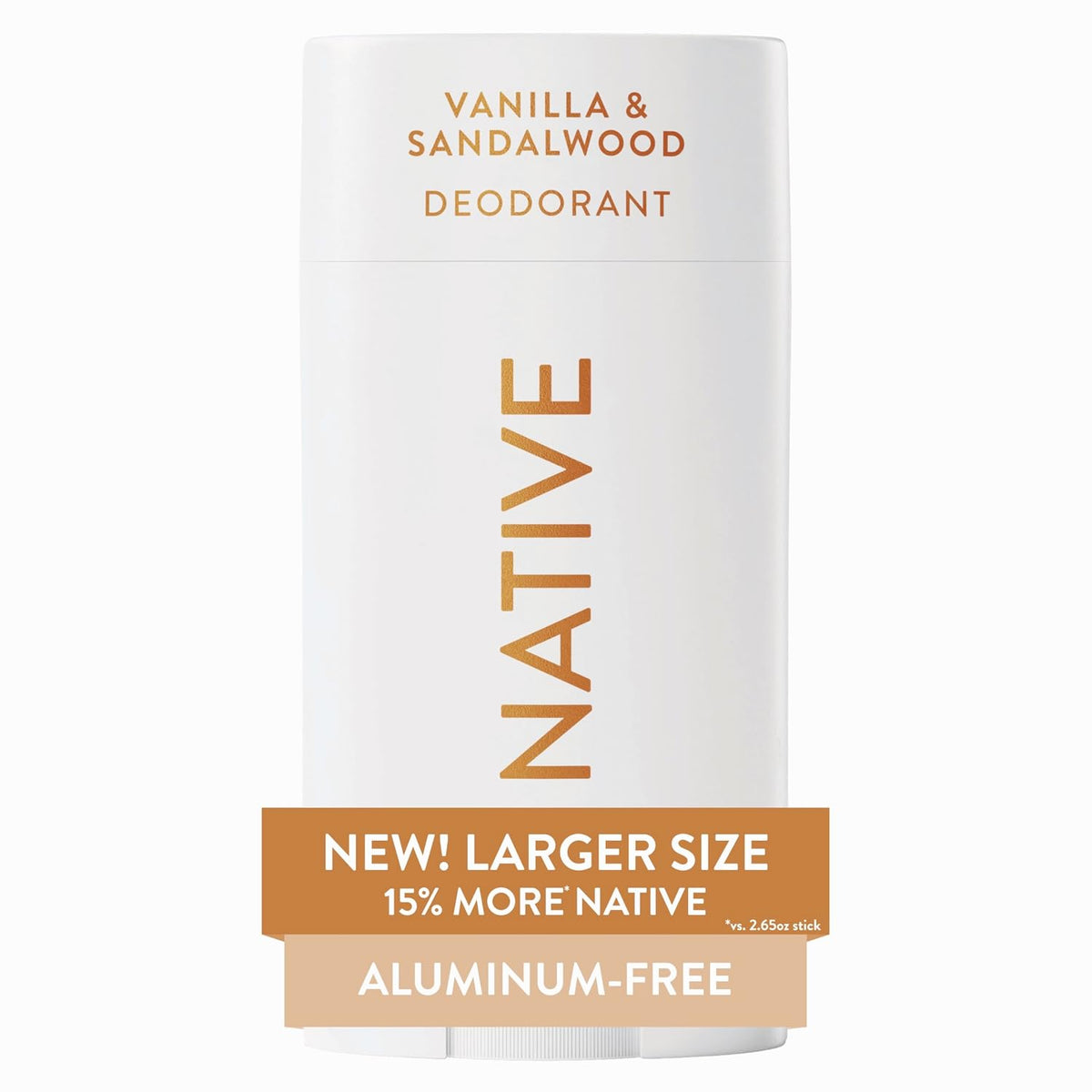 Native Aluminum Free Deodorant, Vanilla & Sandalwood, Large Size Stick, 72 Hour Odor Control, for Women & Men, Contains Naturally Derived Ingredients, 3.1 oz Jansha Store