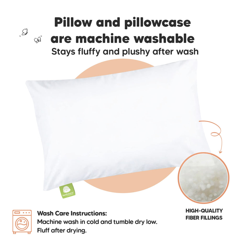 Toddler Pillow with Pillowcase, 13x18 My Little Dreamy Pillow (Flora Vale) Jansha Store