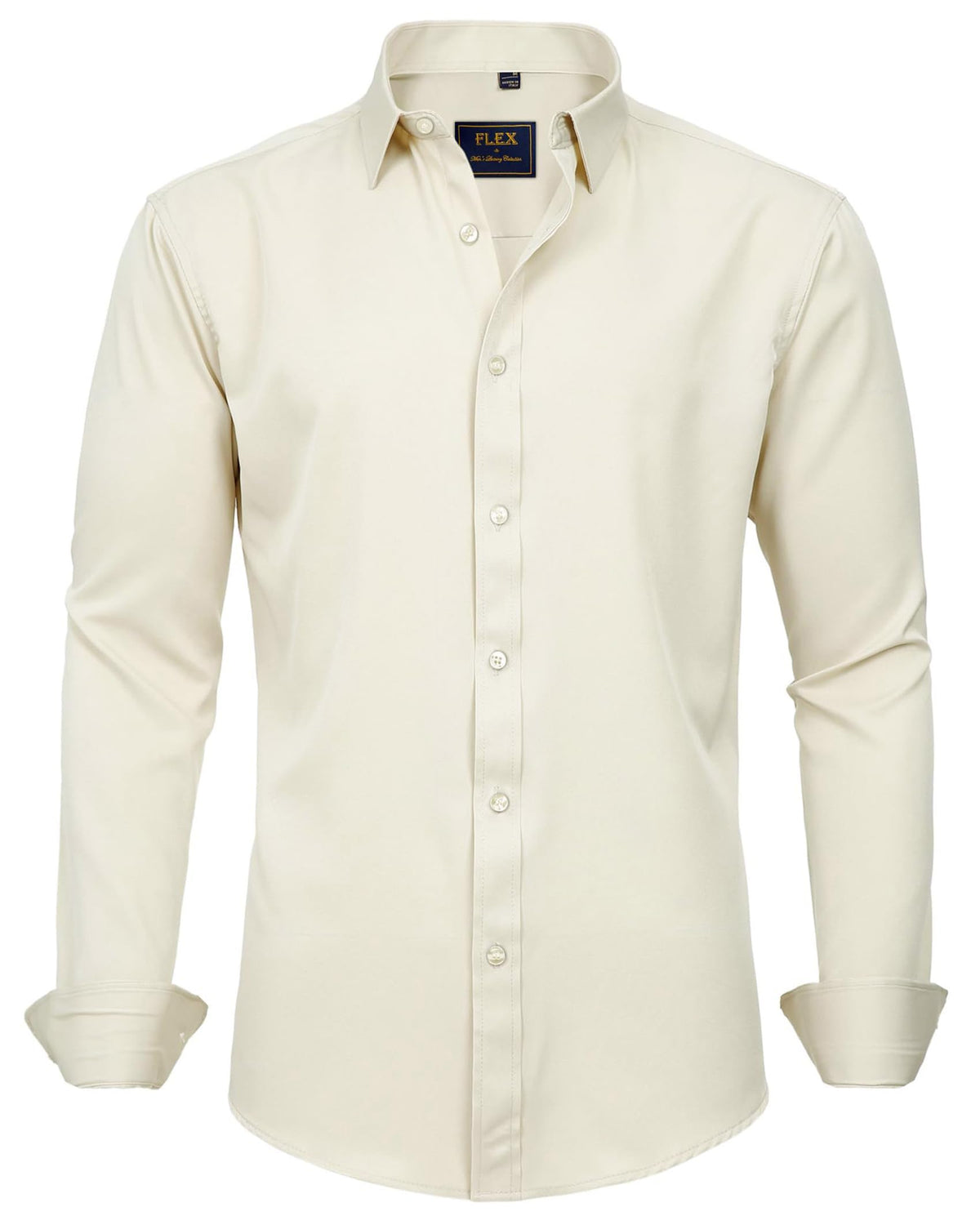 J.VER Men's Dress Shirts Solid Long Sleeve Stretch Wrinkle-Free Formal Shirt Business Casual Button Down Shirts Jansha Store