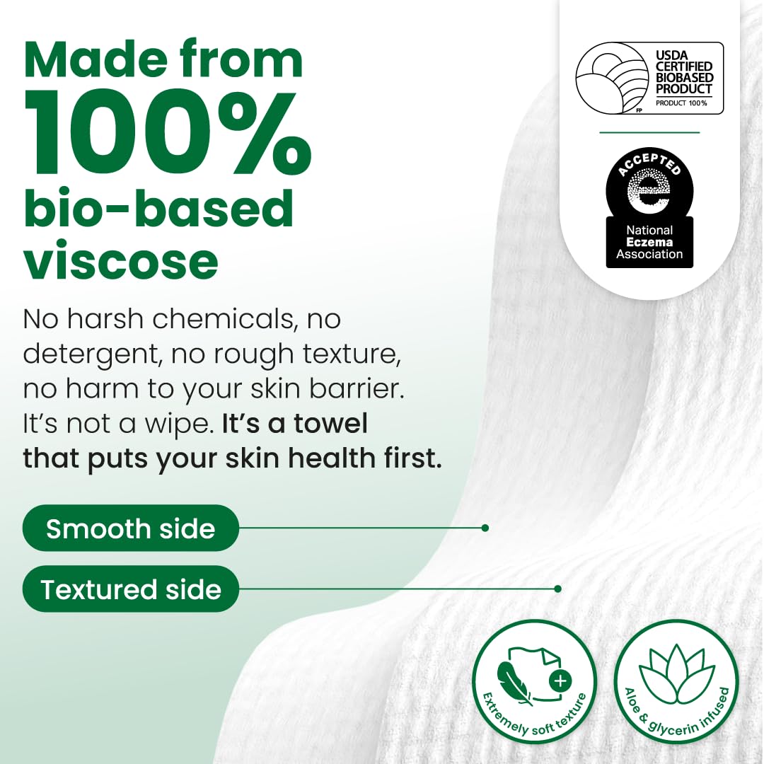 Clean Skin Club Clean Towels XL® Original 50 Ct + Healthy Aging 10ct Travel Pack Duo, 100% USDA Biobased Disposable Face Towels, Makeup Remover Dry Wipes, Ultra Soft, Smooths Fine Lines & Wrinkles Jansha Store