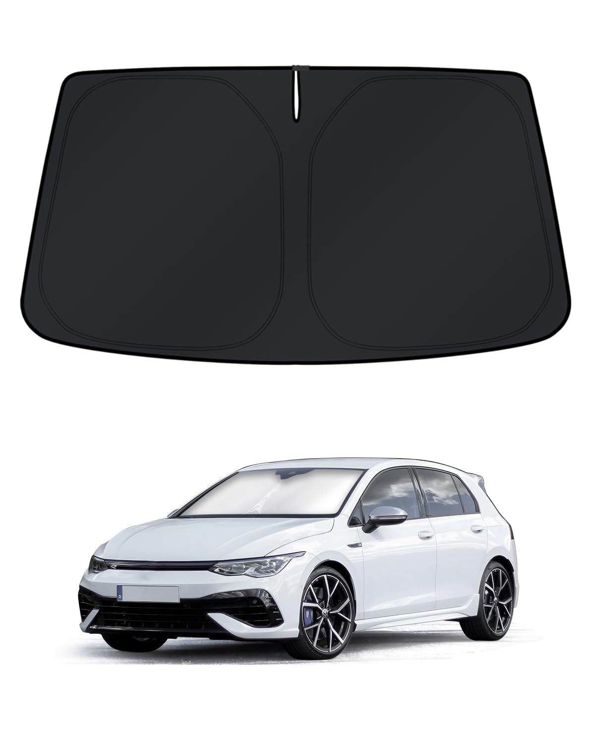 KUST Windshield Sun Shade for 2017-2026 Tesla Model Y/Model 3 Sunshade Accessories (Fit 2025-2026 Model Y Juniper / 2024 Model 3 Highland) Upgraded Foldable Sunshade, Blocks UV Rays Keep Car Cool Jansha Store