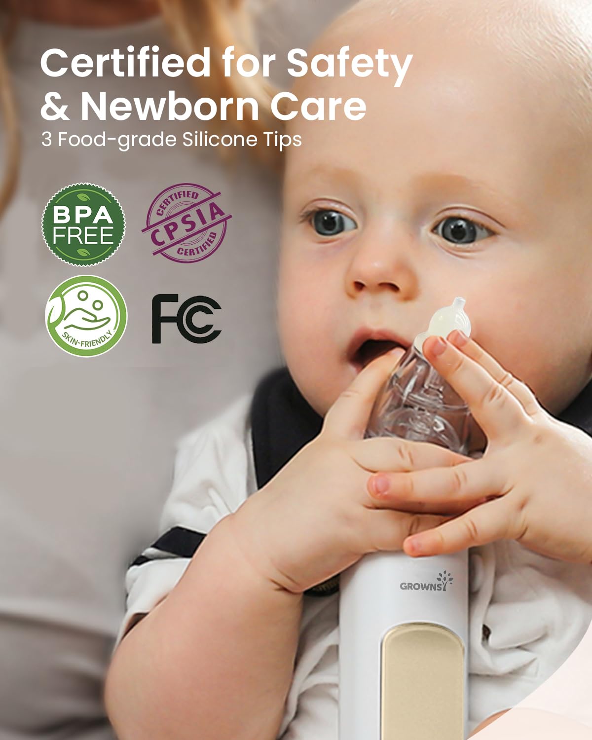 GROWNSY Baby Nasal Aspirator, Electric Nose Sucker, Powerful Suction,Grey Jansha Store