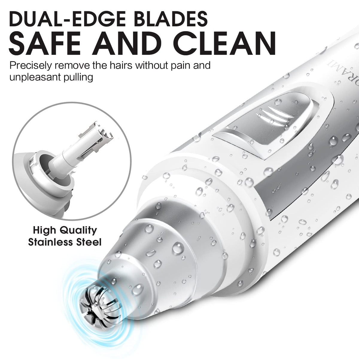 Ear and Nose Hair Trimmer Clipper - 2026 Professional Painless Eyebrow & Facial Hair Trimmer for Men Women,Battery-Operated Trimmer with IPX7 Waterproof,Dual Edge Blades for Easy Cleansing Black Jansha Store
