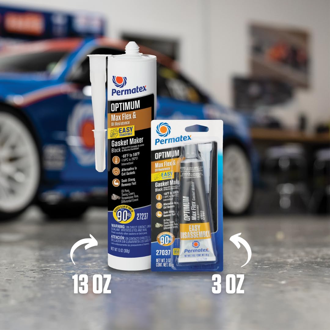 Permatex 82180 Ultra Black Maximum Oil Resistance RTV Silicone Gasket Maker, Sensor Safe and Non-Corrosive, for High Flex and Oil Resistant Applications 3 oz Jansha Store