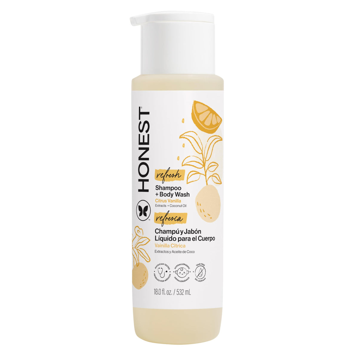 The Honest Company Shampoo & Body Wash, Tear-Free, Fragrance-Free, 10 fl oz Jansha Store